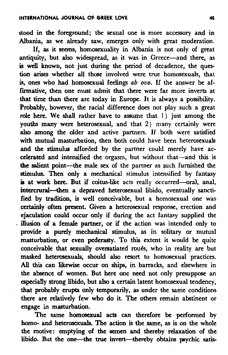International Journal of Greek Love, Vol.1 No.1, 1965, page 45