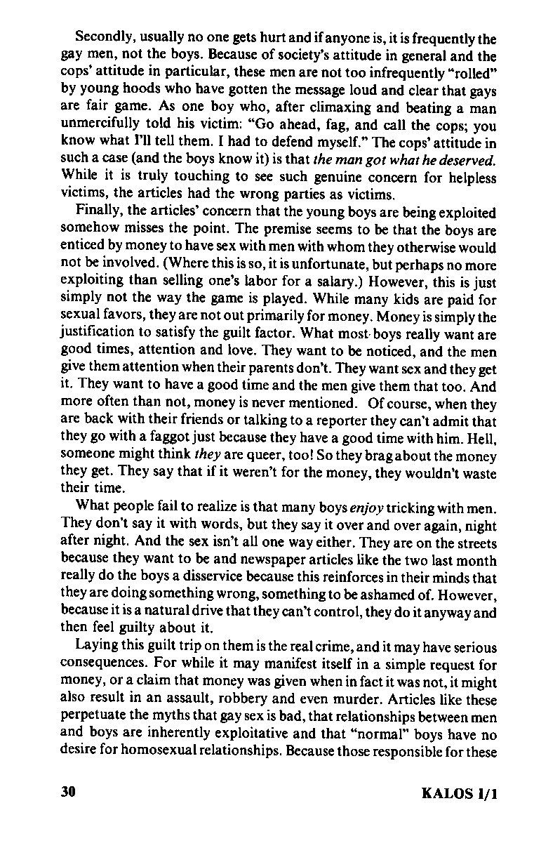 Kalos - On Greek Love, Vol.1 No.1, 1976, page 30