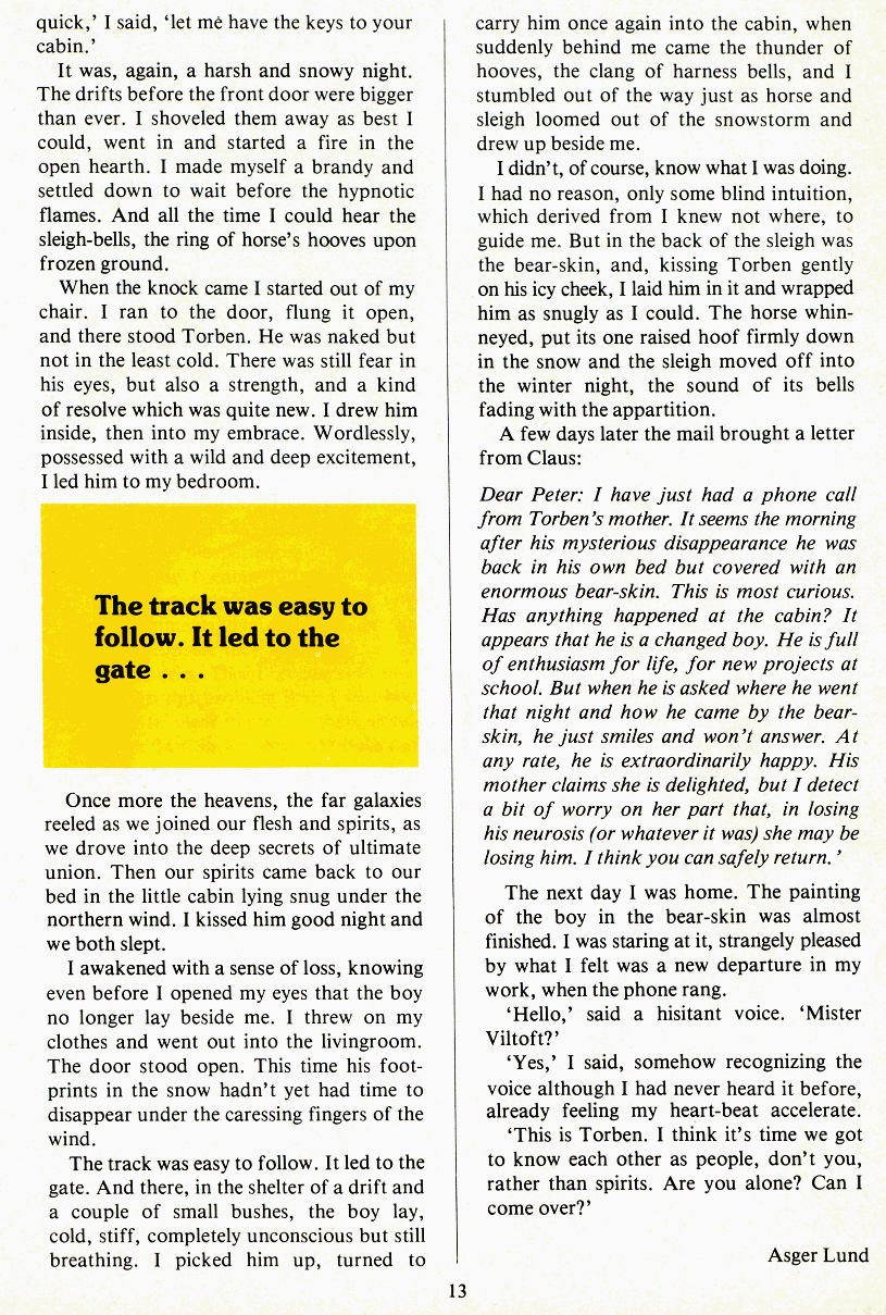PAN - A Magazine About Boy-Love, Number 1 [Vol.1 No.1], June 1979, page 13