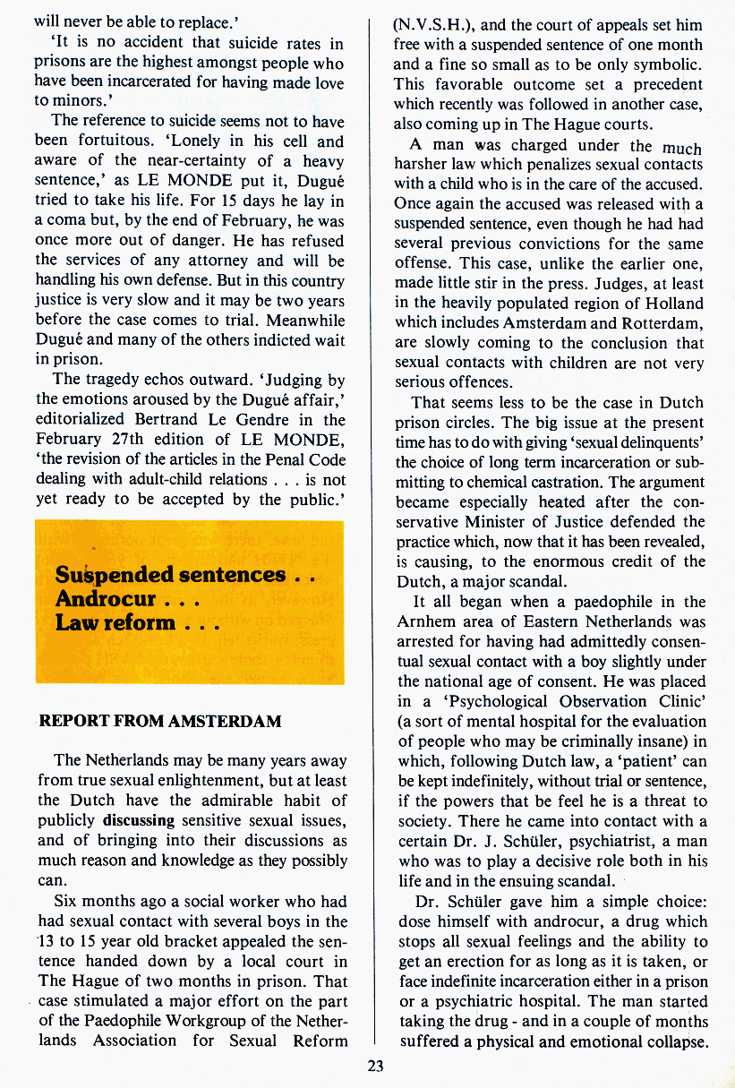 PAN - A Magazine About Boy-Love, Number 1 [Vol.1 No.1], June 1979, page 23