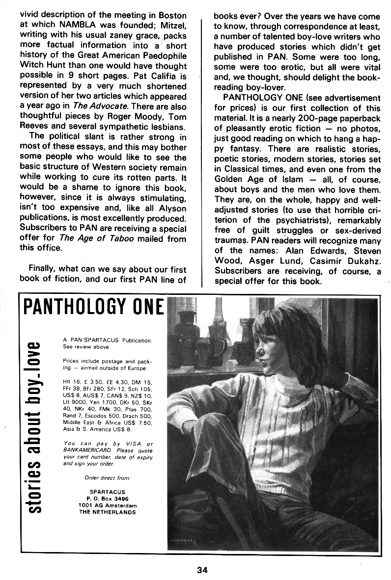 PAN - A Magazine About Boy-Love, Number 10, December 1981, page 34