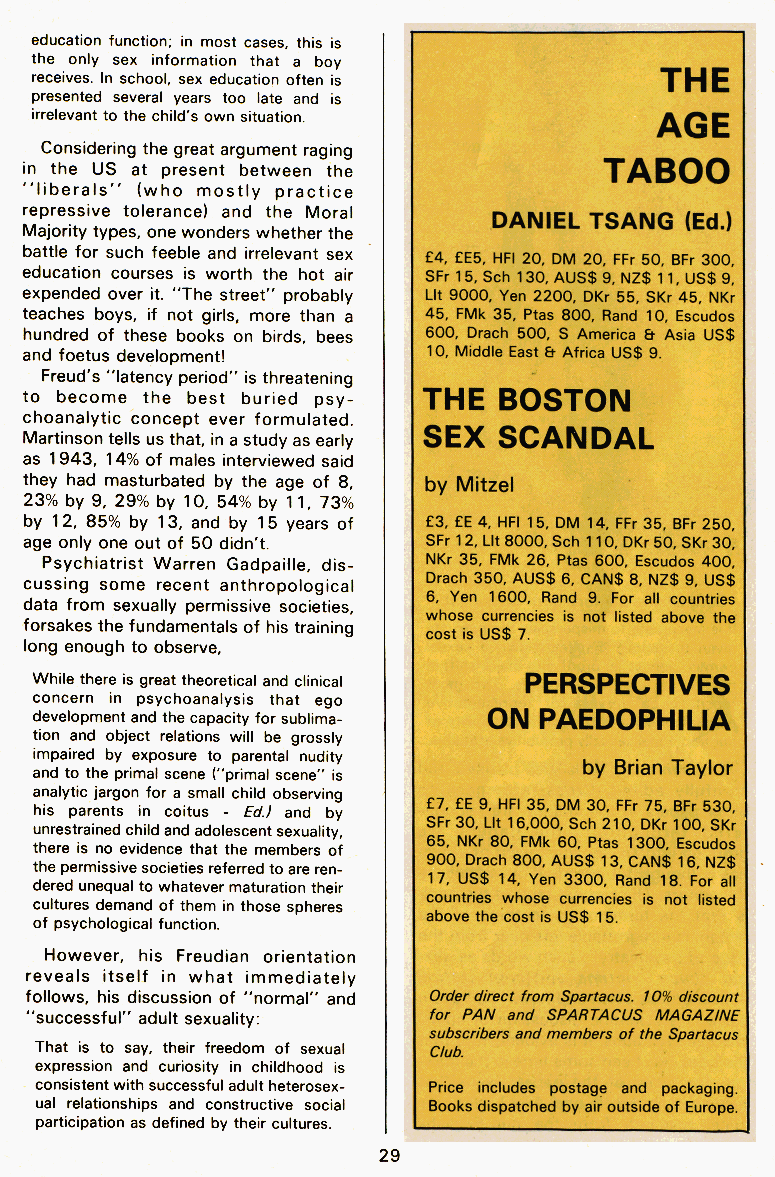 PAN - A Magazine About Boy-Love, Number 11, March 1982, page 29