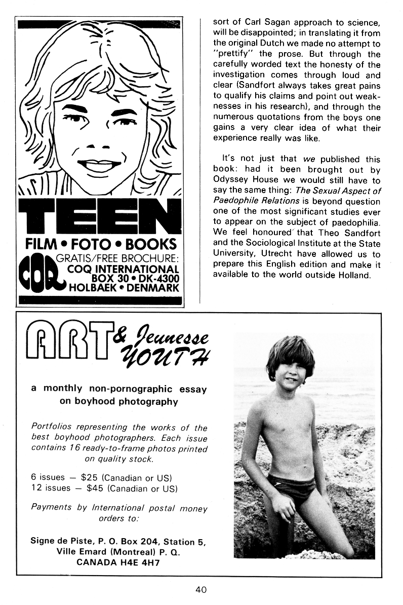 PAN - A Magazine About Boy-Love, Number 12, July 1982, page 40