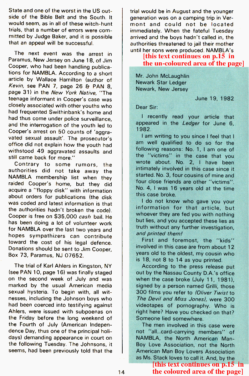 P.A.N. - Paedo Alert News, Number 13, October 1982, page 14