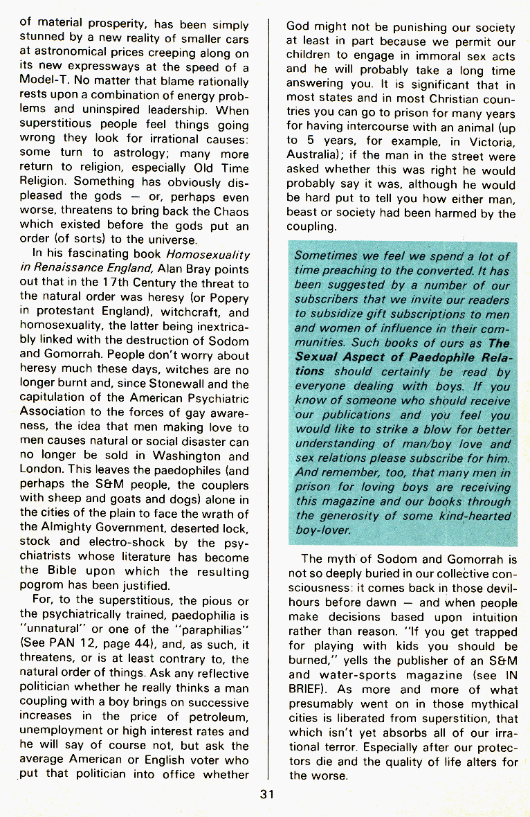 P.A.N. - Paedo Alert News, Number 13, October 1982, page 31