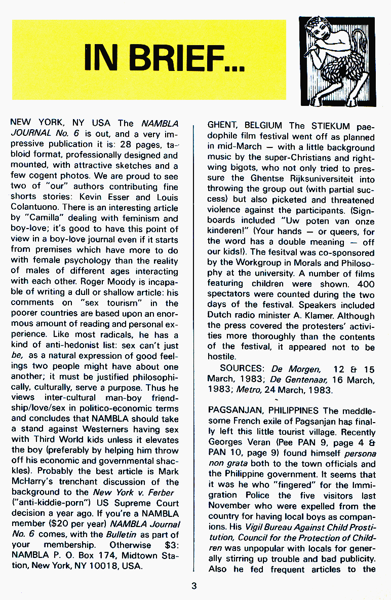 P.A.N. - Paedo Alert News, Number 16, July 1983, page 3