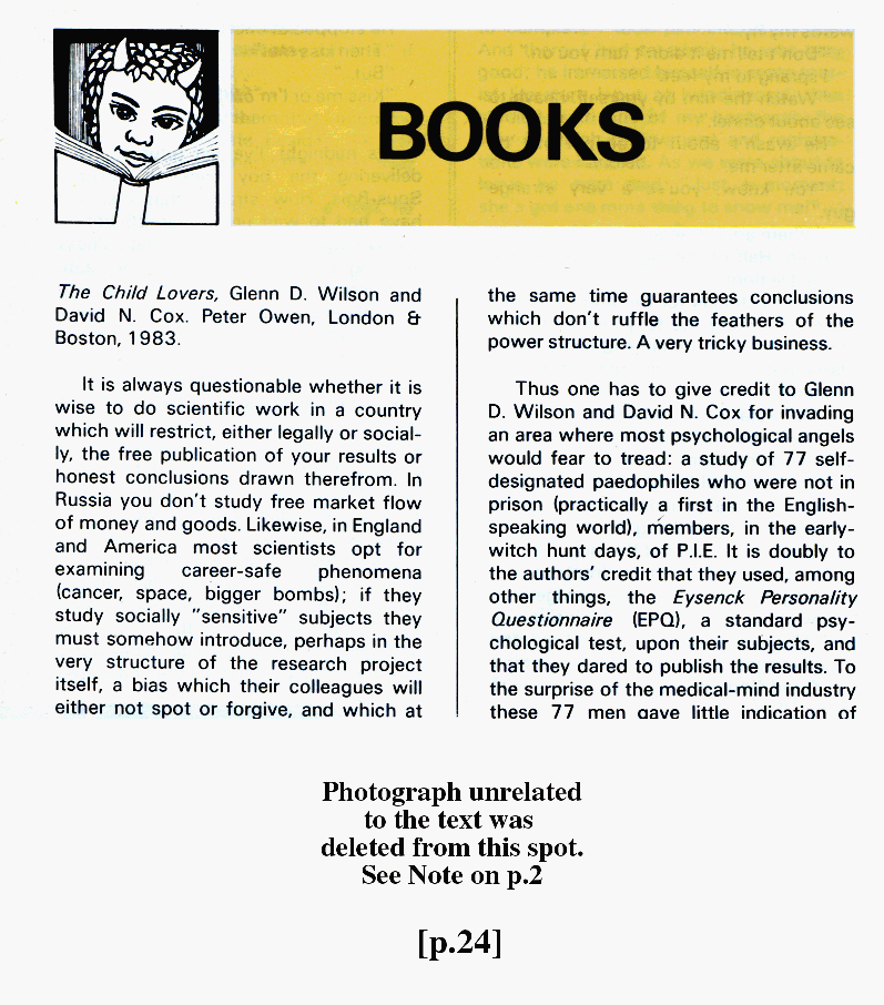 P.A.N. - Paedo Alert News, Number 16, July 1983, page 24