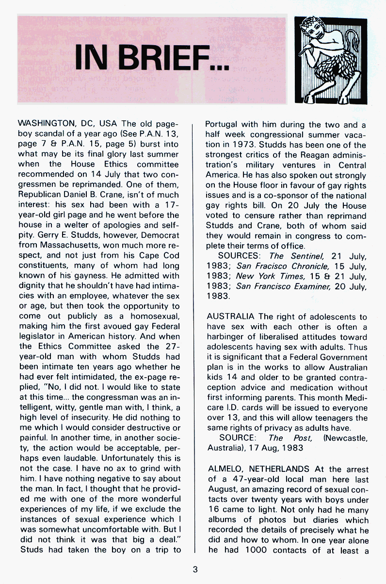 P.A.N. - Paedo Alert News, Number 17, October 1983, page 3