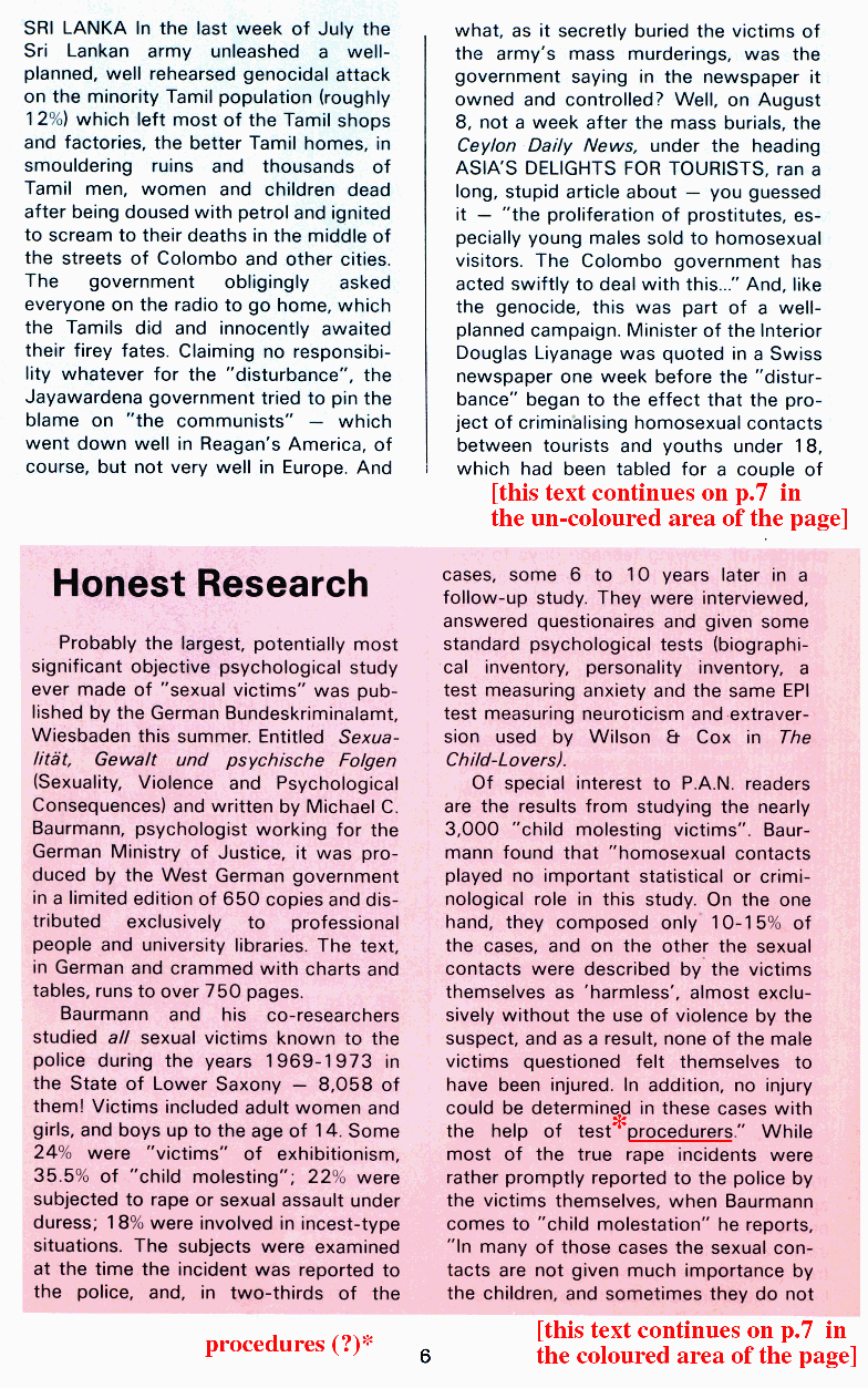 P.A.N. - Paedo Alert News, Number 17, October 1983, page 6