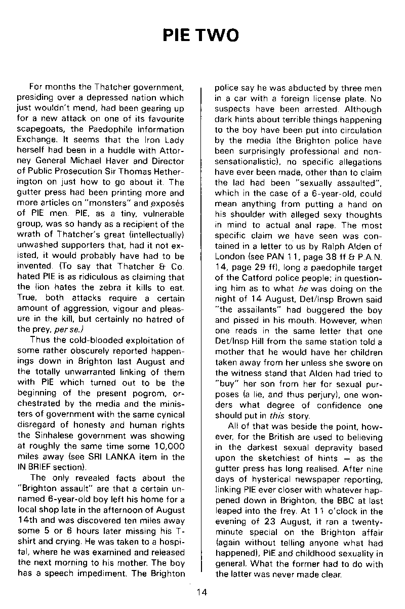 P.A.N. - Paedo Alert News, Number 17, October 1983, page 14