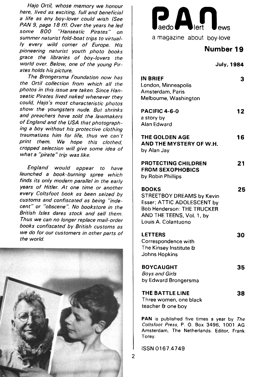 P.A.N. - Paedo Alert News, Number 19, July 1984, page 2