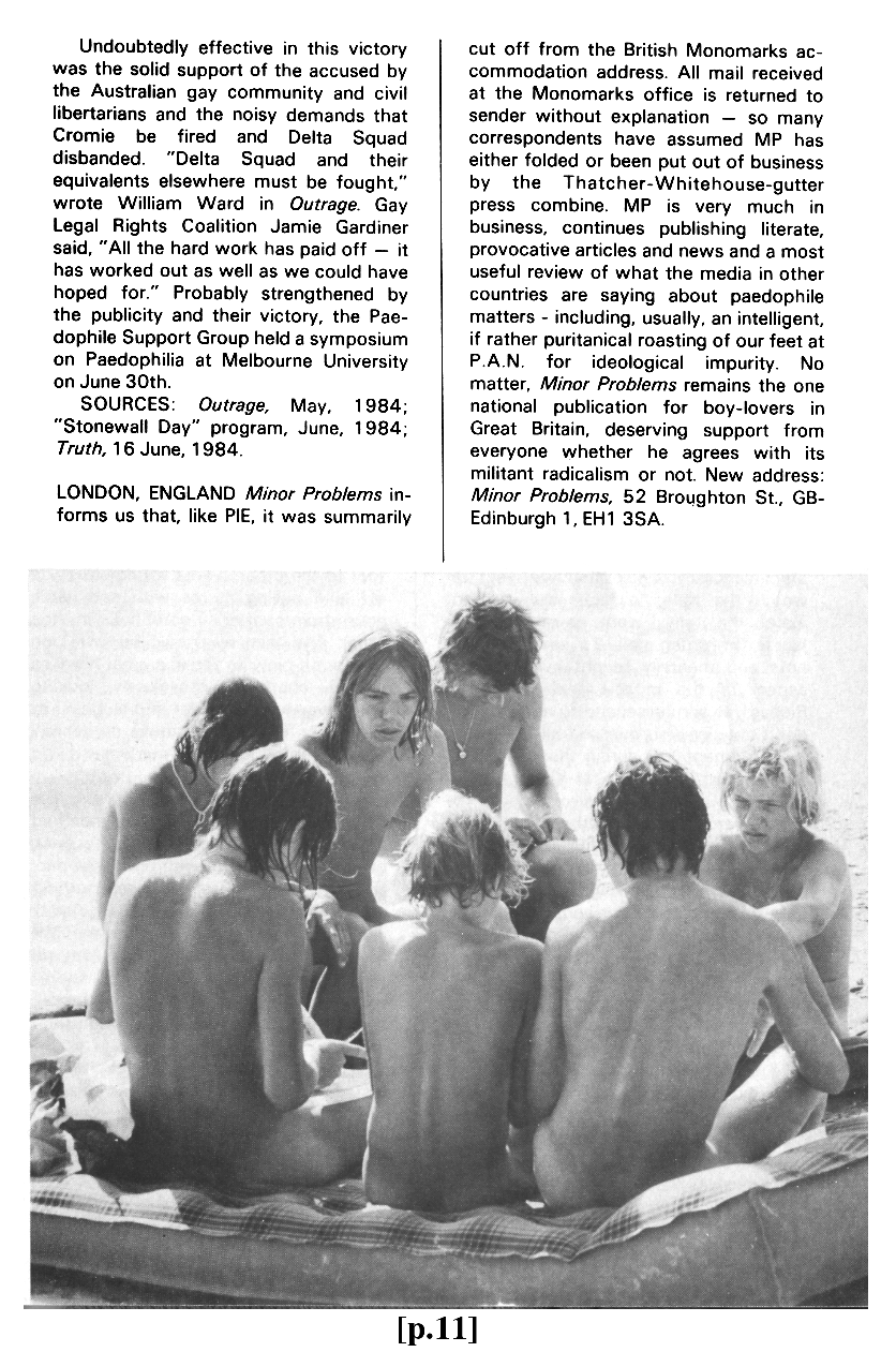 P.A.N. - Paedo Alert News, Number 19, July 1984, page 11