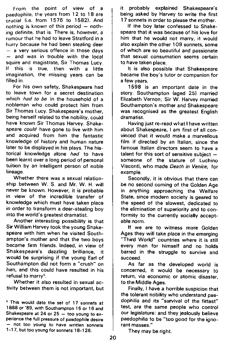 P.A.N. - Paedo Alert News, Number 19, July 1984, page 20