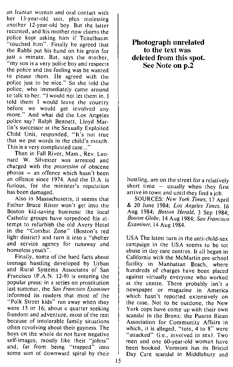 P.A.N. - Paedo Alert News, Number 20, October 1984, page 15