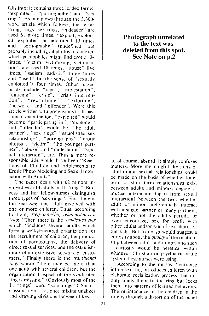 P.A.N. - Paedo Alert News, Number 20, October 1984, page 21