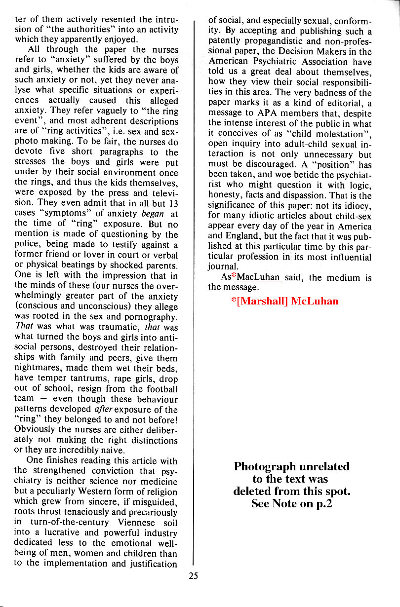 P.A.N. - Paedo Alert News, Number 20, October 1984, page 25