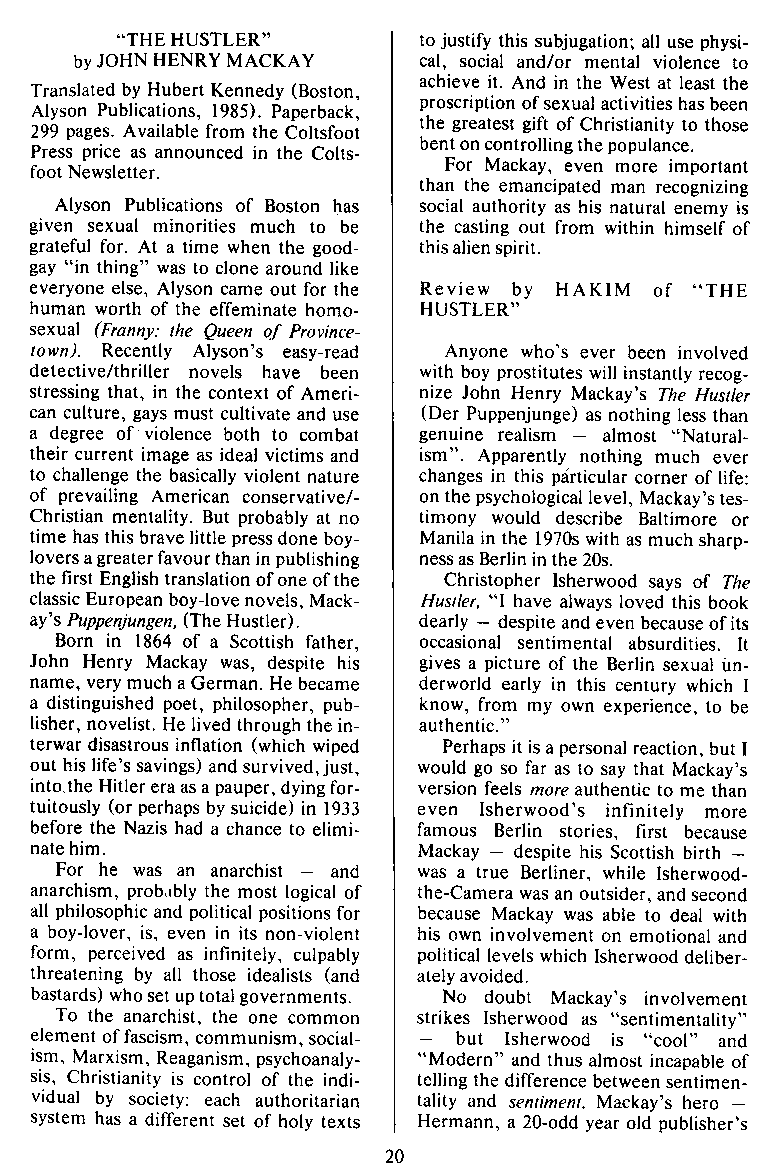 P.A.N. - Paedo Alert News, Number 21, December 1985, page 20