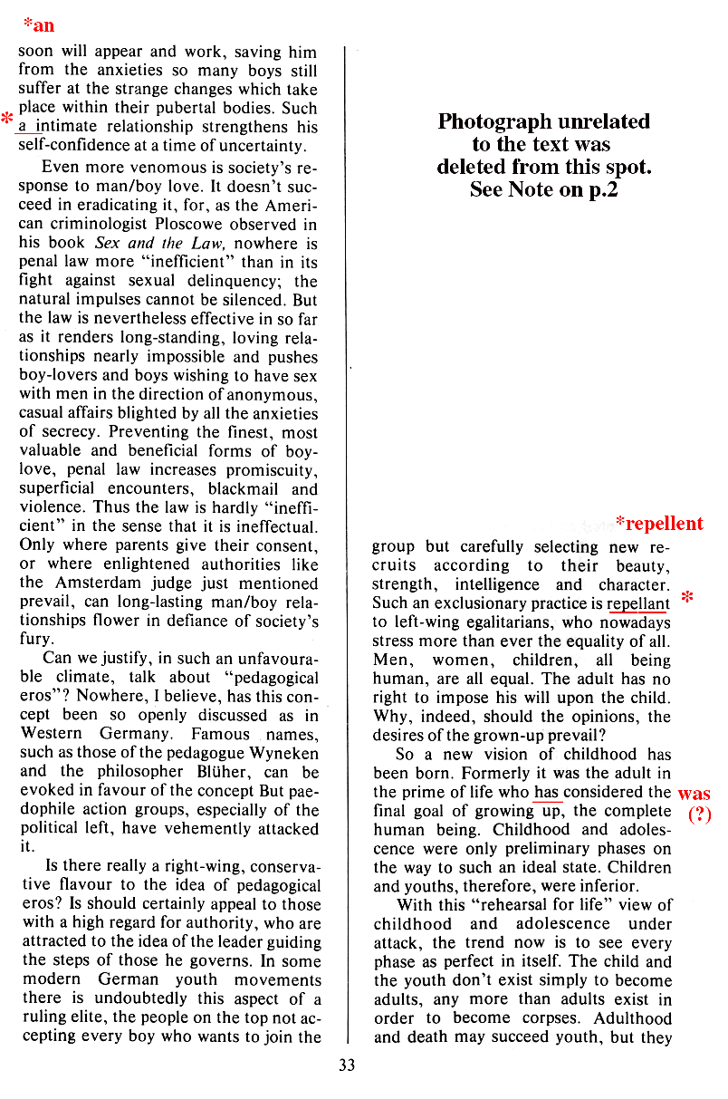 P.A.N. - Paedo Alert News, Number 21, December 1985, page 33