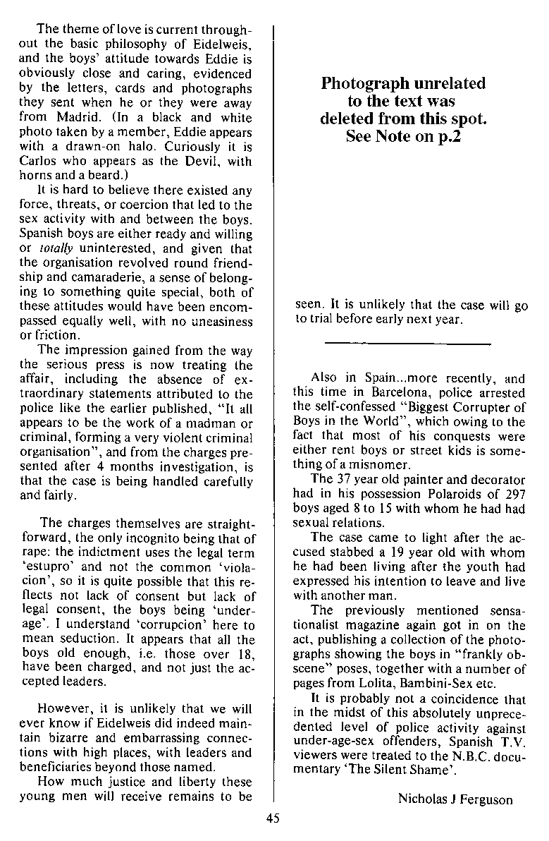 P.A.N. - Paedo Alert News, Number 21, December 1985, page 45