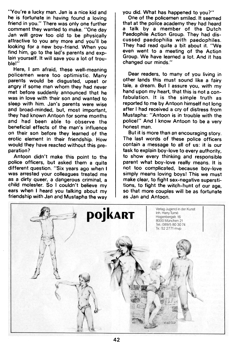 PAN - A Magazine About Boy-Love, Number 9, July 1981, page 42