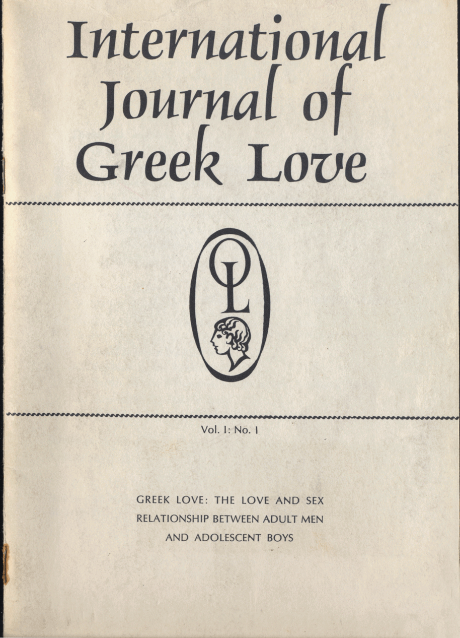 International Journal of Greek Love, Vol.1 No.1, 1965 cover page