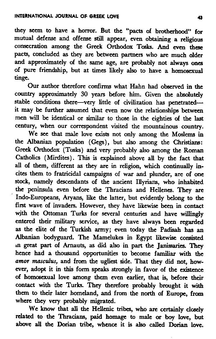 International Journal of Greek Love, Vol.1 No.1, 1965, page 43