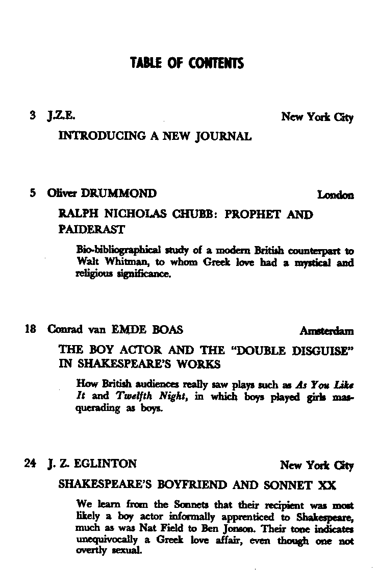 International Journal of Greek Love, Vol.1 No.1, 1965, page 67
