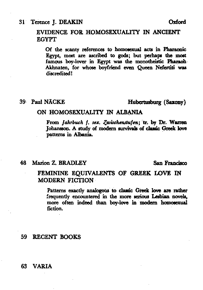 International Journal of Greek Love, Vol.1 No.1, 1965, page 68
