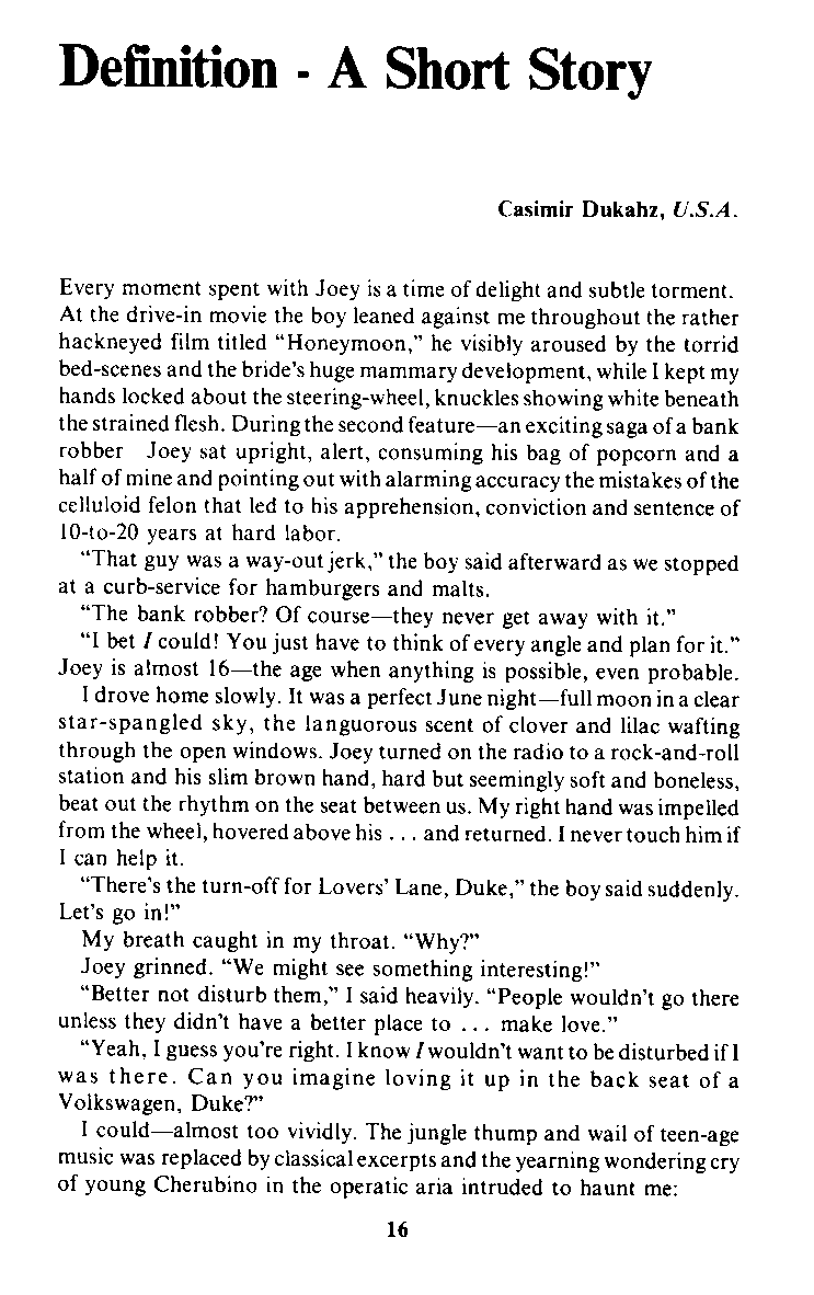Kalos - On Greek Love, Vol.1 No.1, 1976, page 16