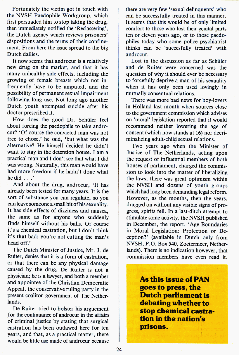 PAN - A Magazine About Boy-Love, Number 1 [Vol.1 No.1], June 1979, page 24