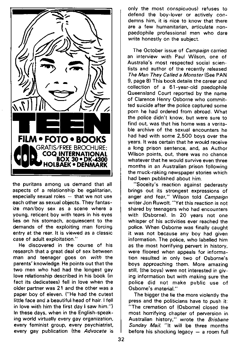 PAN - A Magazine About Boy-Love, Number 10, December 1981, page 32