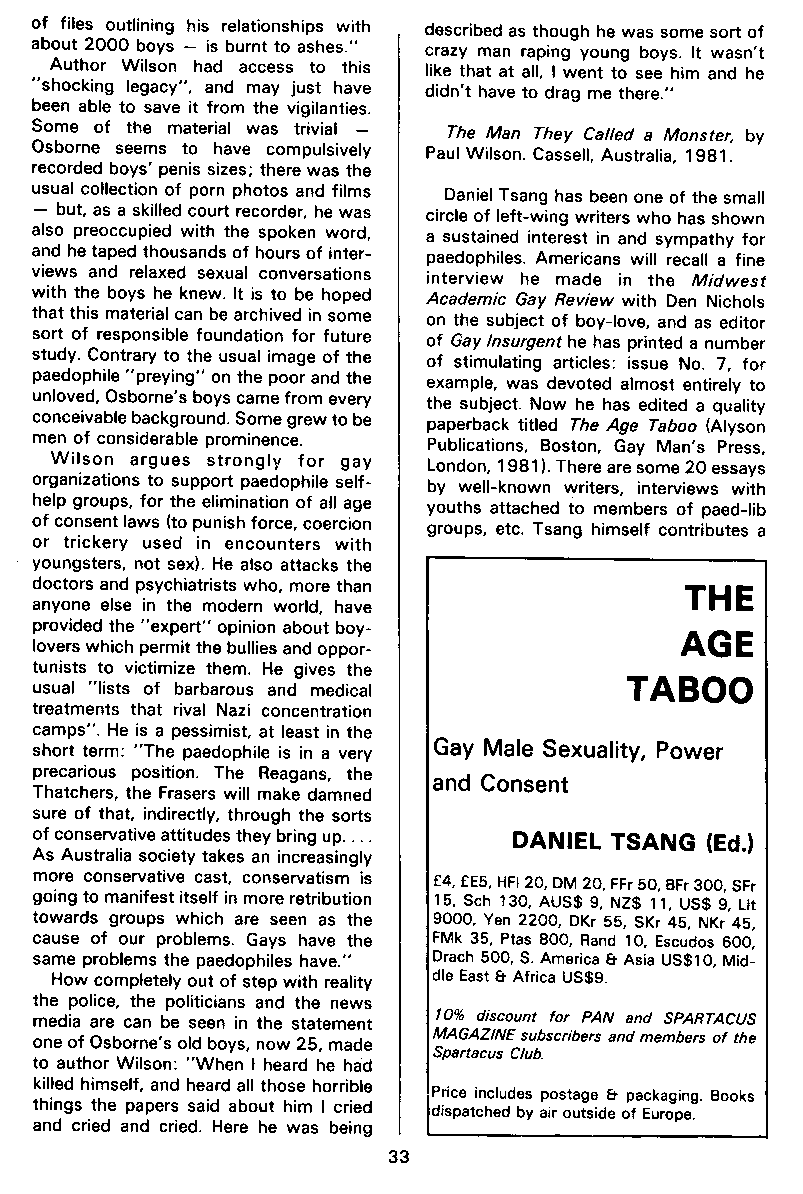 PAN - A Magazine About Boy-Love, Number 10, December 1981, page 33