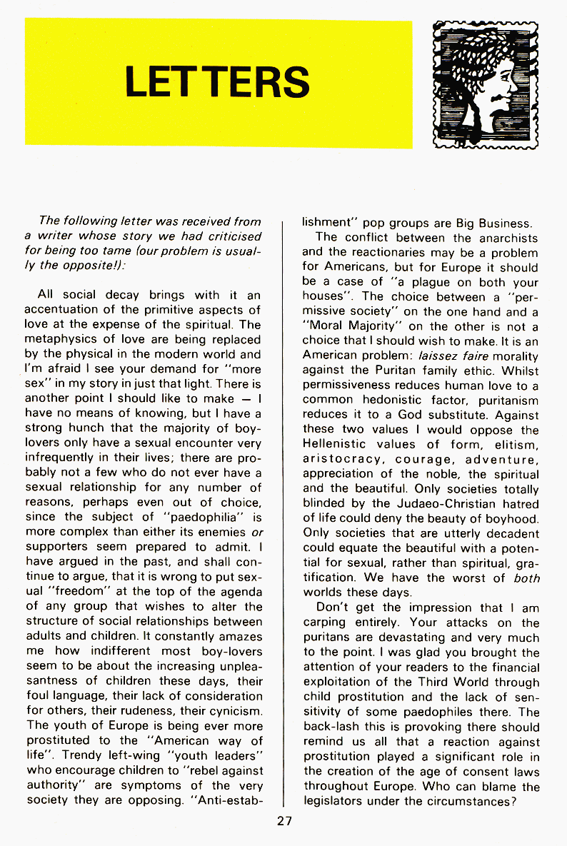 PAN - A Magazine About Boy-Love, Number 11, March 1982, page 27