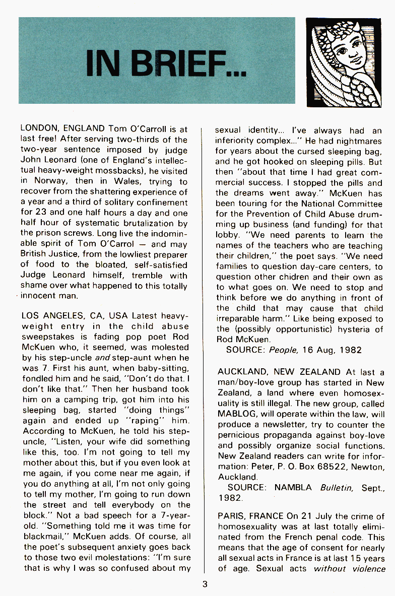P.A.N. - Paedo Alert News, Number 13, October 1982, page 3