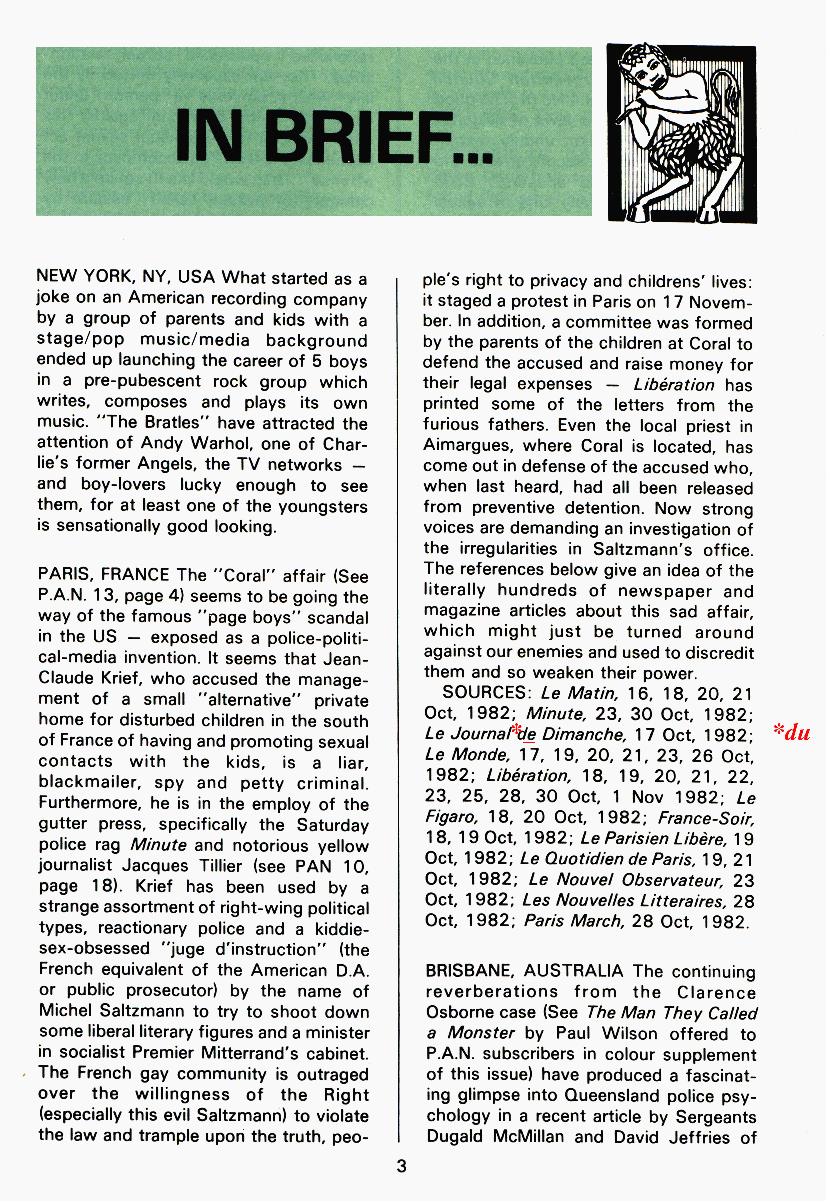 P.A.N. - Paedo Alert News, Number 14, December 1982, page 3