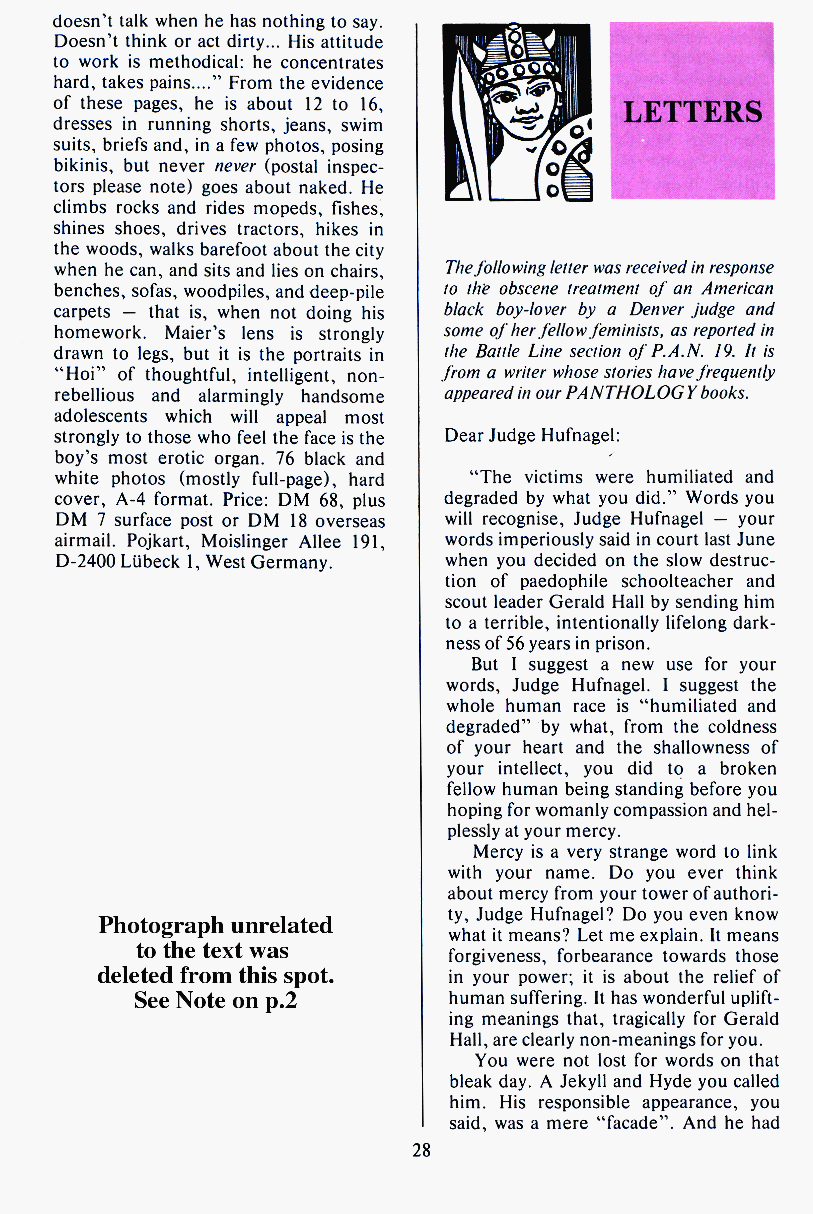 P.A.N. - Paedo Alert News, Number 20, October 1984, page 28