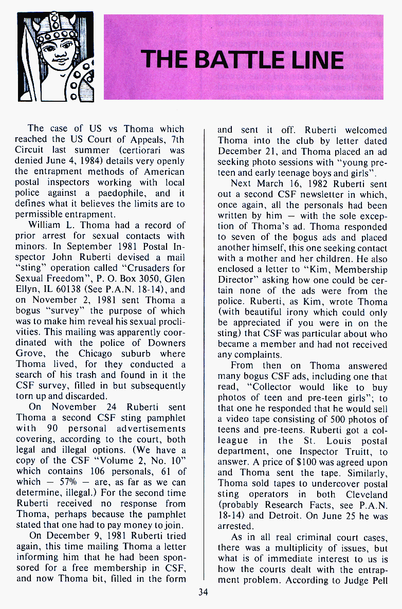 P.A.N. - Paedo Alert News, Number 20, October 1984, page 34
