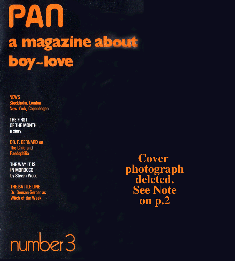 PAN - A Magazine About Boy-Love, Number 3 [Vol.1 No.3], November 1979, page 1