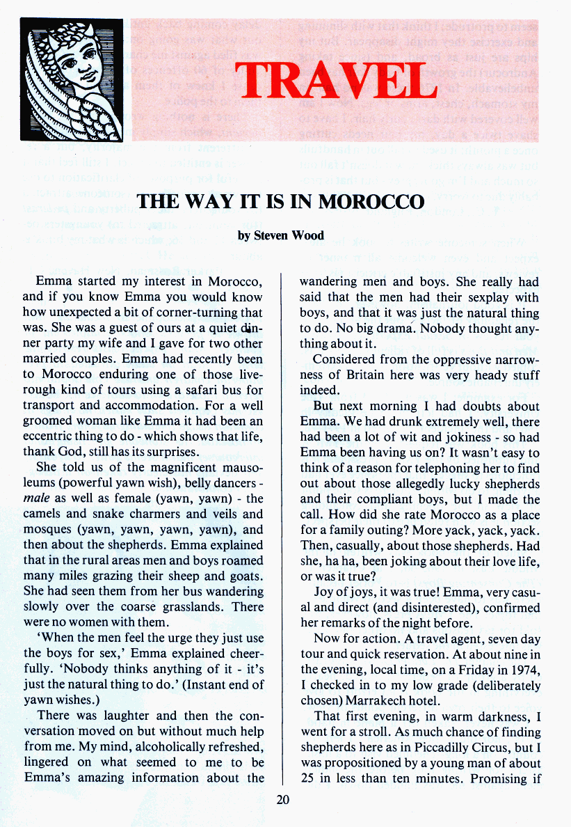 PAN - A Magazine About Boy-Love, Number 3 [Vol.1 No.3], November 1979, page 20