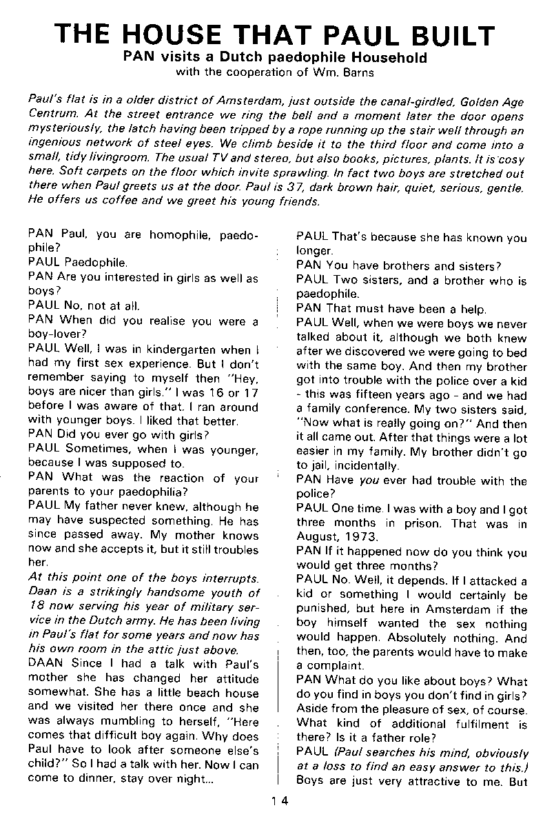 PAN - A Magazine About Boy-Love, Number 4, February 1980, page 14