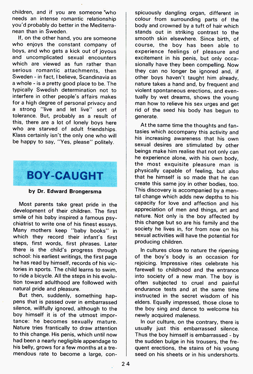 PAN - A Magazine About Boy-Love, Number 4, February 1980, page 24