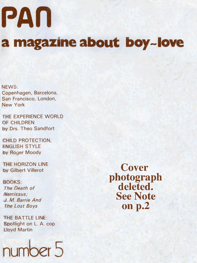 PAN - A Magazine About Boy-Love, Number 5, May 1980, page 1