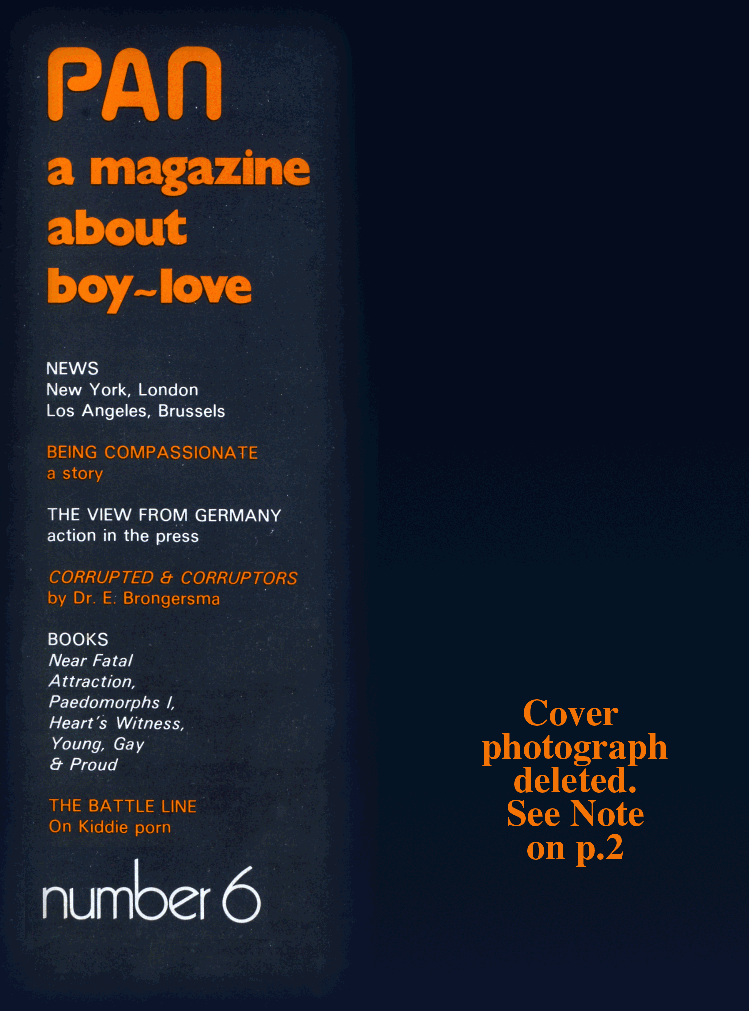 PAN - A Magazine About Boy-Love, Number 6, September 1980, page 1
