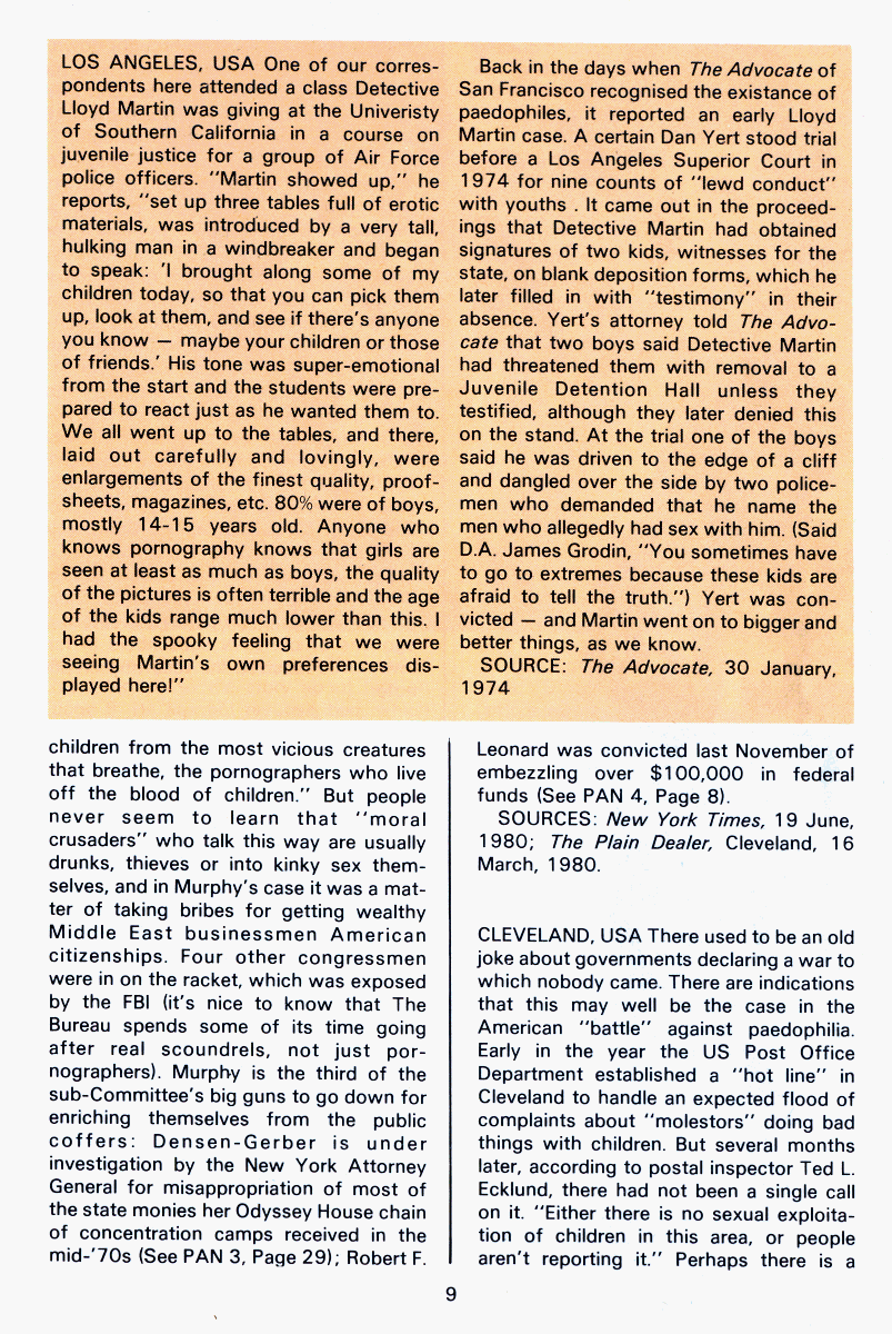 PAN - A Magazine About Boy-Love, Number 6, September 1980, page 9