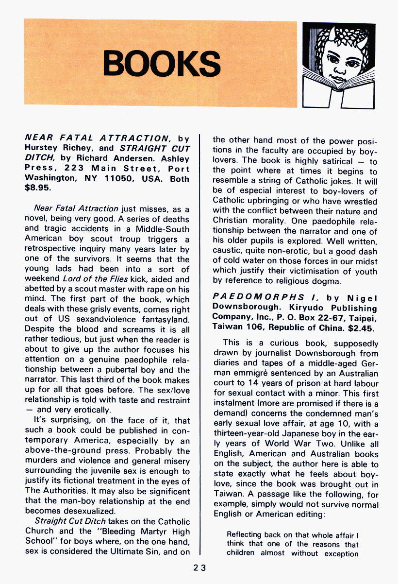 PAN - A Magazine About Boy-Love, Number 6, September 1980, page 23