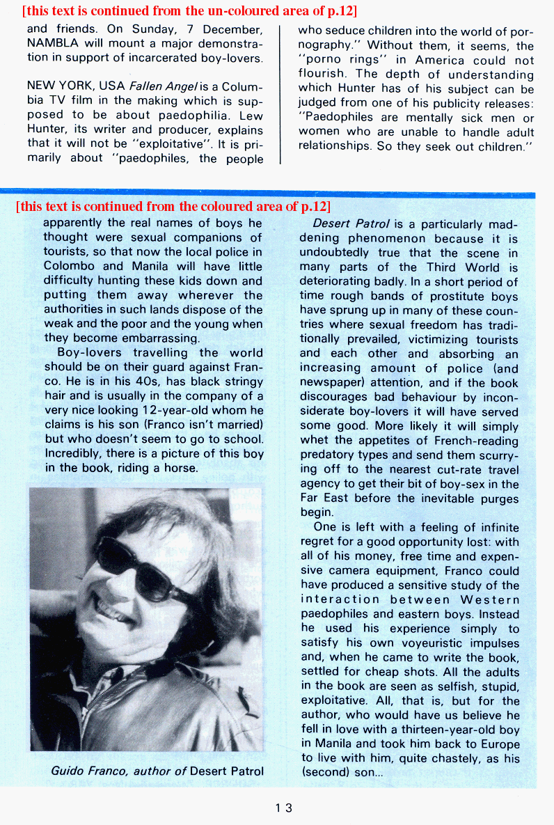 PAN - A Magazine About Boy-Love, Number 7, December 1980, page 13